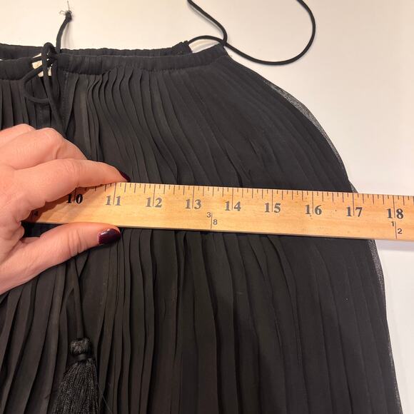 Carolina K Black Pleated Halter Maxi Dress Small - Picture 11 of 12